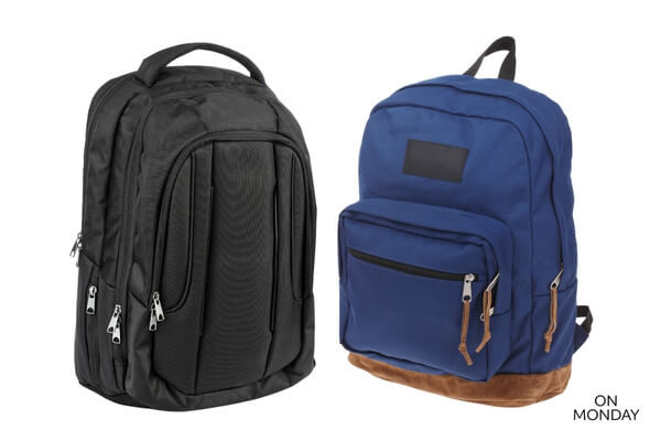 Musta ja sininen matkustusreppu